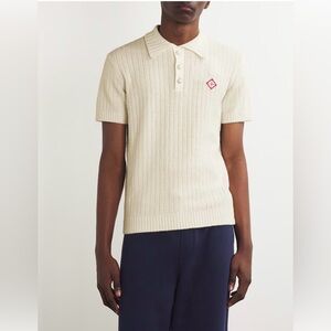 Casablanca Men's Boucle Knit Polo Shirt